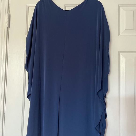 H Halston blue oversized batwing dress Medium - Picture 5 of 10